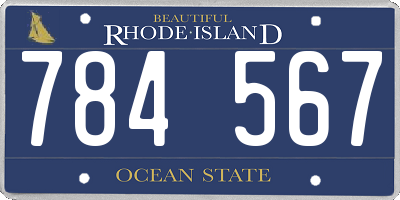 RI license plate 784567