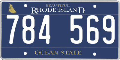 RI license plate 784569