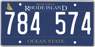 RI license plate 784574
