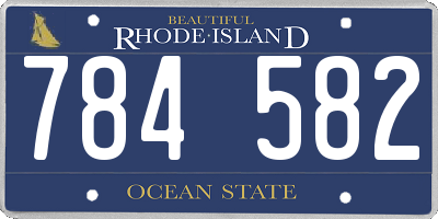 RI license plate 784582