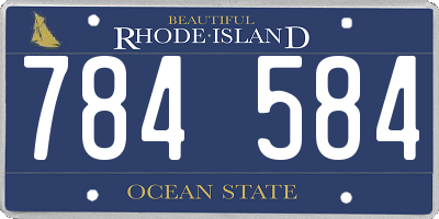RI license plate 784584
