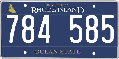RI license plate 784585