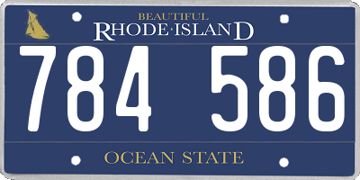 RI license plate 784586