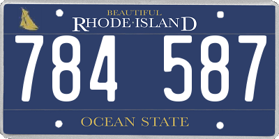 RI license plate 784587