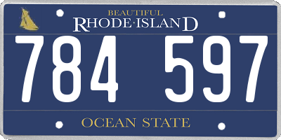 RI license plate 784597