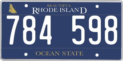 RI license plate 784598