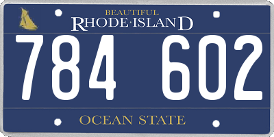 RI license plate 784602