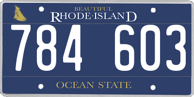 RI license plate 784603