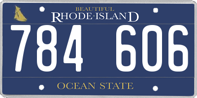 RI license plate 784606