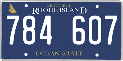 RI license plate 784607