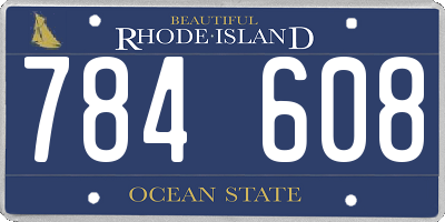 RI license plate 784608