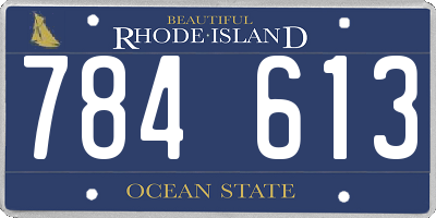 RI license plate 784613