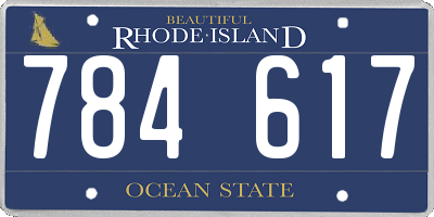 RI license plate 784617
