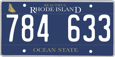 RI license plate 784633