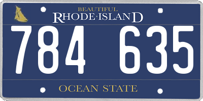 RI license plate 784635