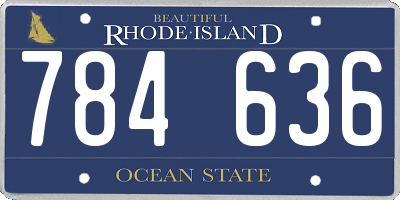 RI license plate 784636