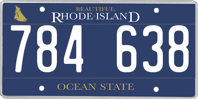 RI license plate 784638