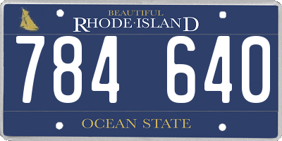 RI license plate 784640