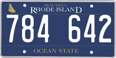 RI license plate 784642