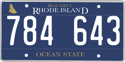 RI license plate 784643
