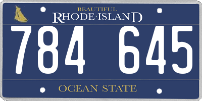 RI license plate 784645
