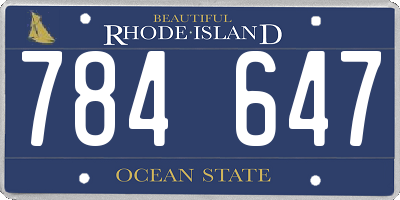 RI license plate 784647
