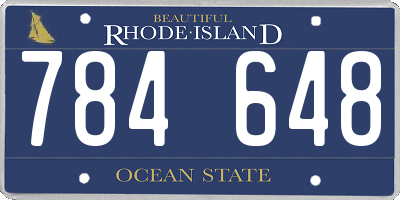 RI license plate 784648