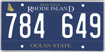 RI license plate 784649