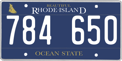 RI license plate 784650