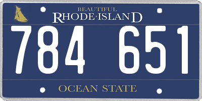RI license plate 784651