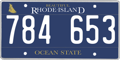 RI license plate 784653