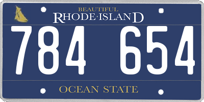 RI license plate 784654