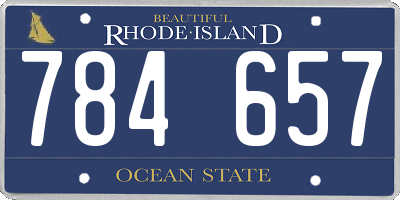 RI license plate 784657