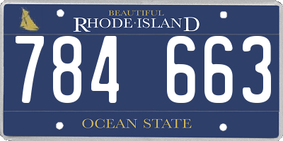 RI license plate 784663