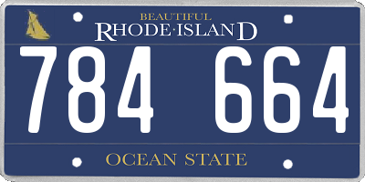RI license plate 784664