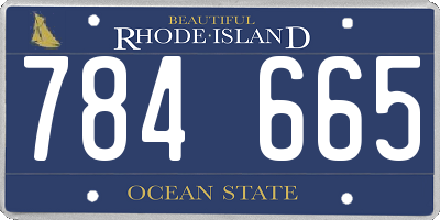 RI license plate 784665