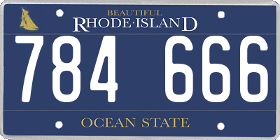 RI license plate 784666