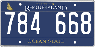 RI license plate 784668