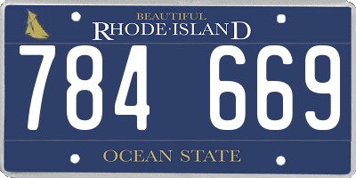 RI license plate 784669