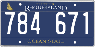 RI license plate 784671
