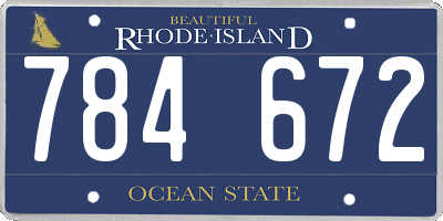 RI license plate 784672