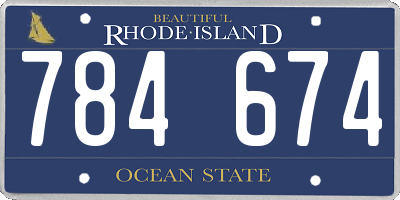 RI license plate 784674