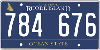RI license plate 784676