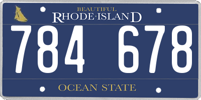RI license plate 784678