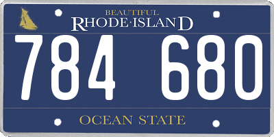 RI license plate 784680
