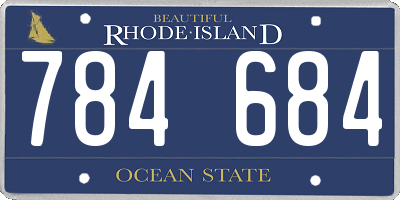 RI license plate 784684