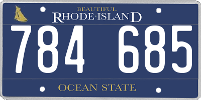 RI license plate 784685