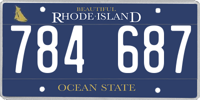 RI license plate 784687