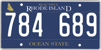 RI license plate 784689