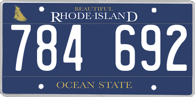 RI license plate 784692